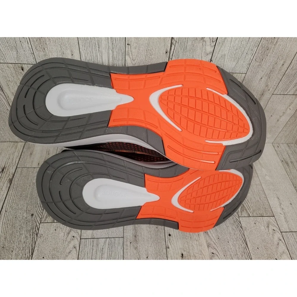 adidas Running Shoes Mens Size 8.5 Mesh Black Solar Orange EQ21 NEW
